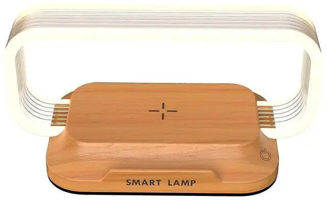 Main image of Ecocleanpath Modern Touch Bedside Lamp with 15W Fast Wireless Charger & USB Port, Dimmable LED Nightstand Light for Bedroom