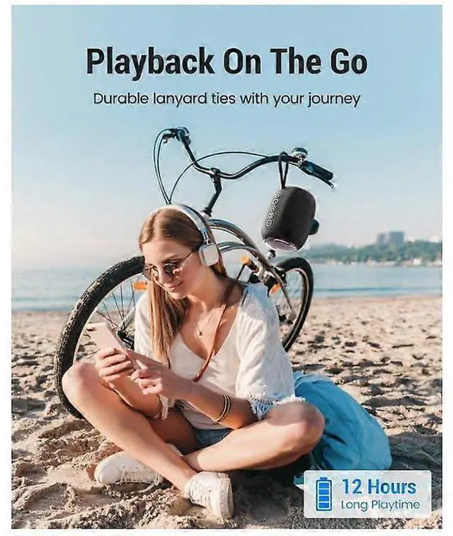 Alt view image 5 of 5 - Ecocleanpath Portable Bluetooth Speaker 5.3, 12H Playtime, AUX/TF/USB, TWS Pairing, Hands-Free Mic (Black)