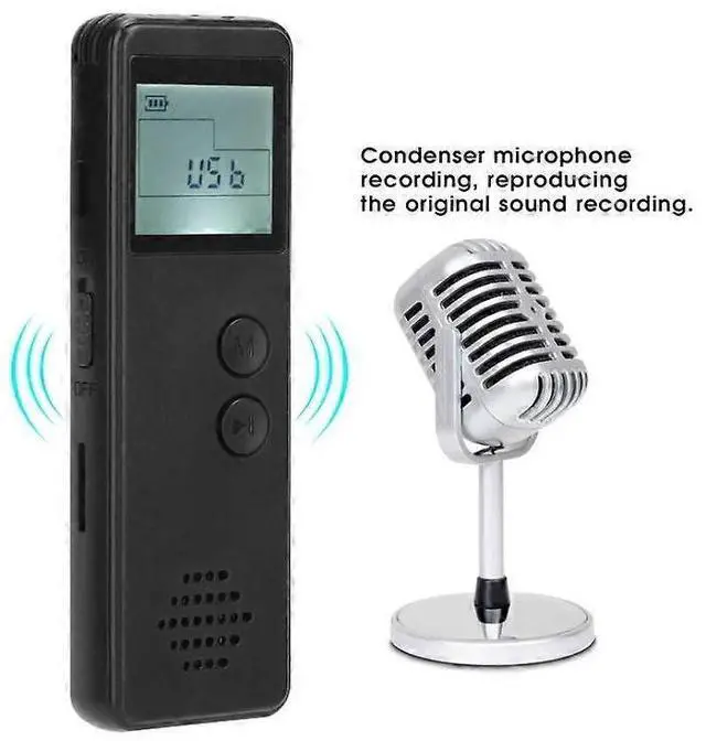 Alt view image 2 of 5 - Ecocleanpath Mini Digital Voice Recorder with Noise Reduction, MP3 Player & U-Disk Function, Portable Audio Recorder (Black)