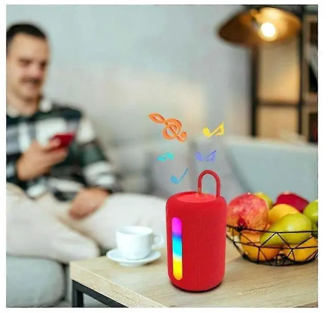 Alt view image 4 of 5 - Ecocleanpath Portable Mini Bluetooth Speaker with Handle, Wireless Stereo Sound for Party, Outdoor & Indoor Use (Red)