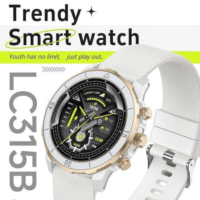 Alt view image 2 of 5 - Ecocleanpath White Smartwatch: 1.27" IPS Display, Heart Rate & Blood Oxygen Monitor, 100+ Sports Modes