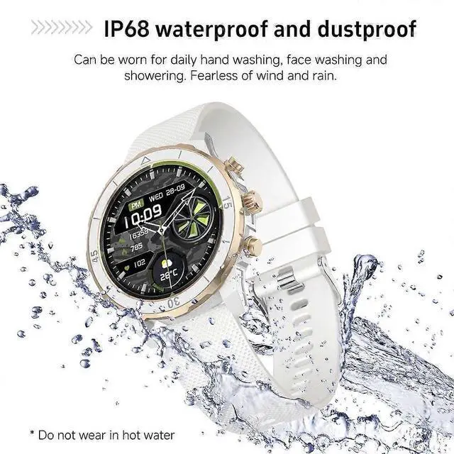 Alt view image 3 of 5 - Ecocleanpath White Smartwatch: 1.27" IPS Display, Heart Rate & Blood Oxygen Monitor, 100+ Sports Modes