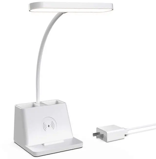 Main image of Ecocleanpath White Gooseneck Desk Lamp with 3 Color Modes & Dimmable Light for Home Office Study