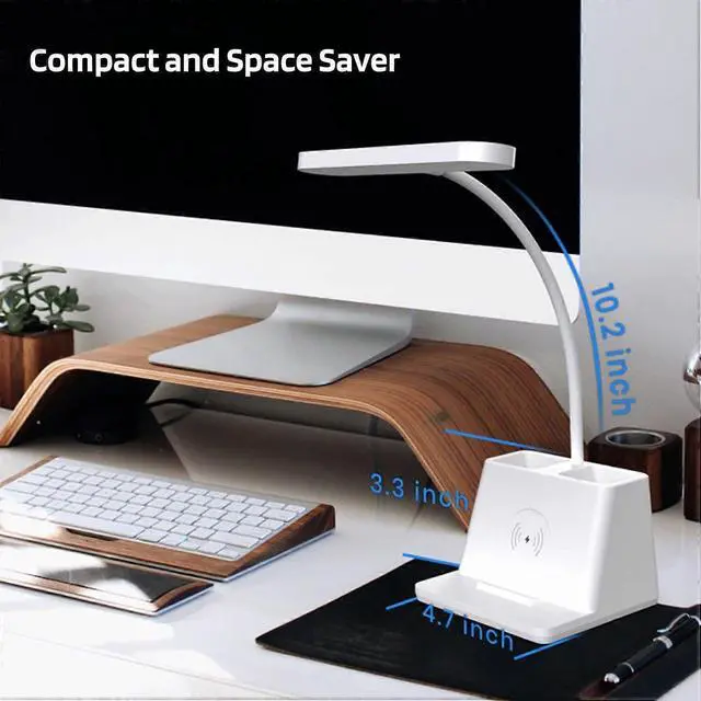 Alt view image 3 of 5 - Ecocleanpath White Gooseneck Desk Lamp with 3 Color Modes & Dimmable Light for Home Office Study