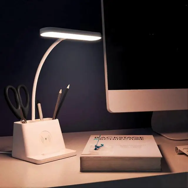 Alt view image 4 of 5 - Ecocleanpath White Gooseneck Desk Lamp with 3 Color Modes & Dimmable Light for Home Office Study