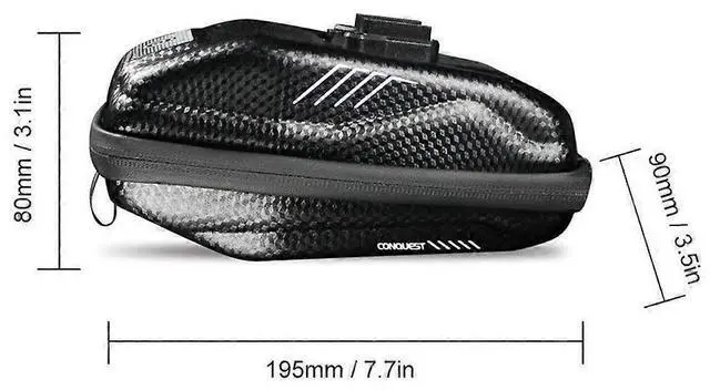 Alt view image 2 of 5 - Ecocleanpath 0.8L Waterproof Bike Saddle Bag, Hard Shell Under Seat Storage for Mountain & Road Bicycles (Black)