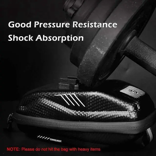 Alt view image 3 of 5 - Ecocleanpath 0.8L Waterproof Bike Saddle Bag, Hard Shell Under Seat Storage for Mountain & Road Bicycles (Black)