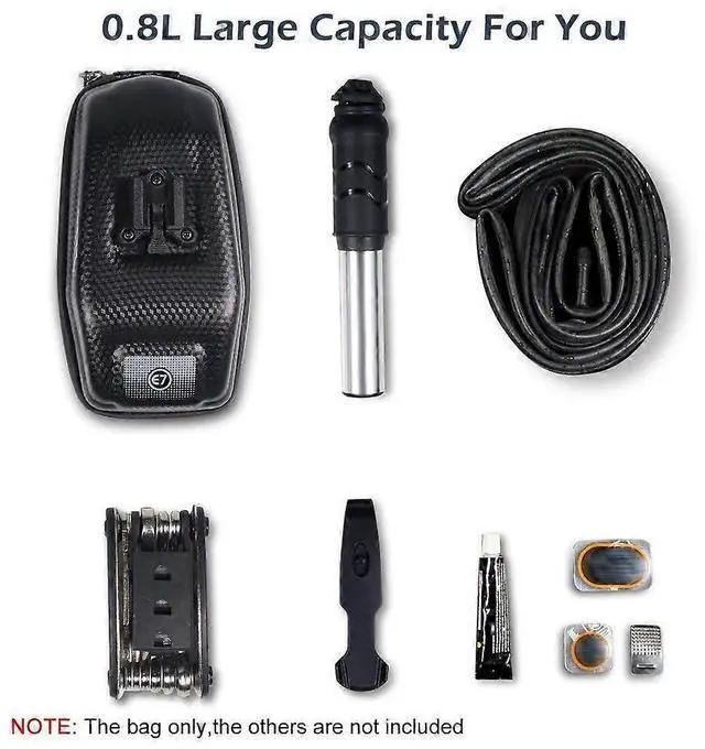 Alt view image 4 of 5 - Ecocleanpath 0.8L Waterproof Bike Saddle Bag, Hard Shell Under Seat Storage for Mountain & Road Bicycles (Black)