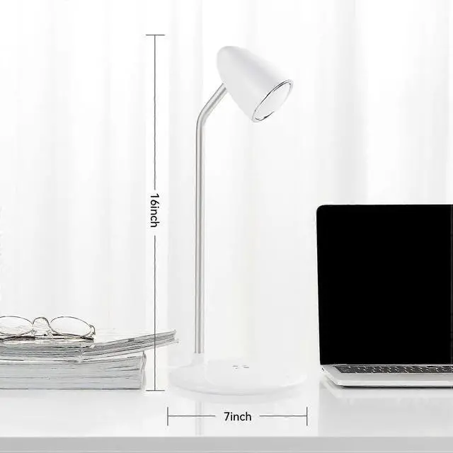 Alt view image 3 of 5 - Ecocleanpath Wireless Charging Desk Lamp, 3-Level Dimmable Touch LED Bedside Light with Fast 15W Qi Charger