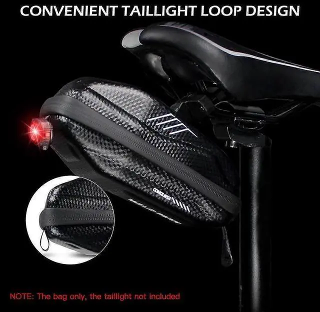 Alt view image 5 of 5 - Ecocleanpath 0.8L Waterproof Bike Saddle Bag, Hard Shell Under Seat Storage for Mountain & Road Bicycles (Black)