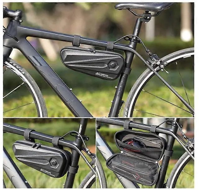 Alt view image 2 of 5 - Ecocleanpath EVA Hard Shell Mountain Bike Frame Bag - Waterproof Front Tube Bag for Professional Riding (Black)