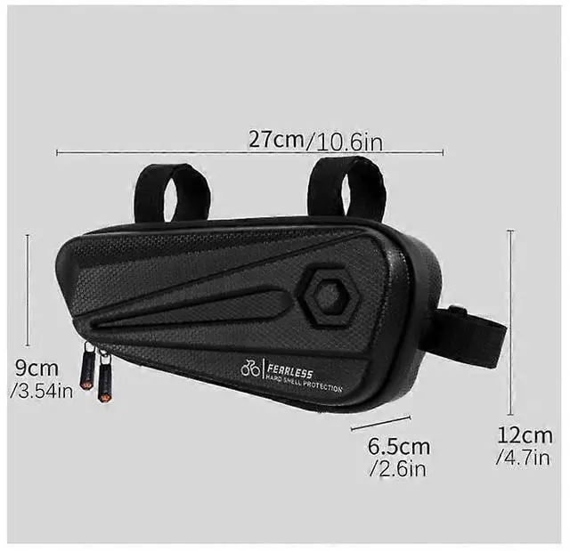 Alt view image 3 of 5 - Ecocleanpath EVA Hard Shell Mountain Bike Frame Bag - Waterproof Front Tube Bag for Professional Riding (Black)