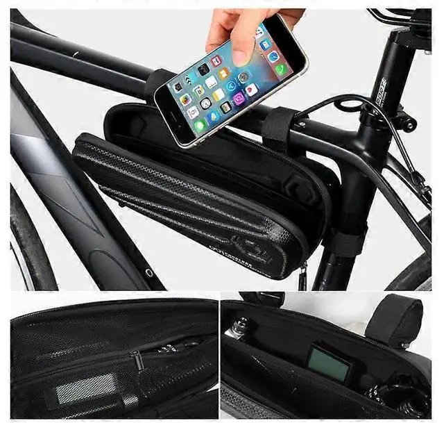 Alt view image 4 of 5 - Ecocleanpath EVA Hard Shell Mountain Bike Frame Bag - Waterproof Front Tube Bag for Professional Riding (Black)