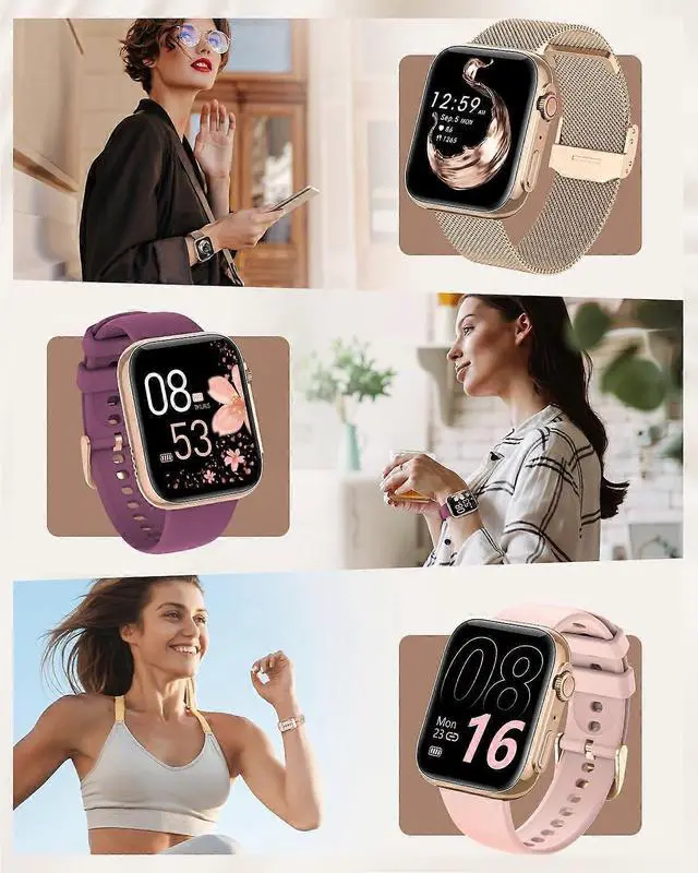 Alt view image 3 of 5 - Ecocleanpath 1.91" Smart Watch for Women: Blood Pressure/Heart Rate Monitor, 120 Sports Modes, Bluetooth 5.3, IP68 Waterproof