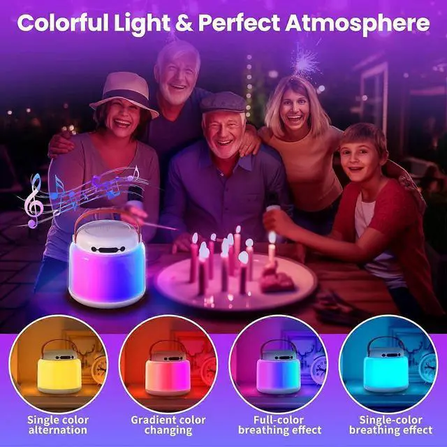 Alt view image 4 of 5 - Ecocleanpath White Kids Karaoke Machine with 2 Wireless Mics, Portable Bluetooth Speaker & Light Show for Ages 4-12