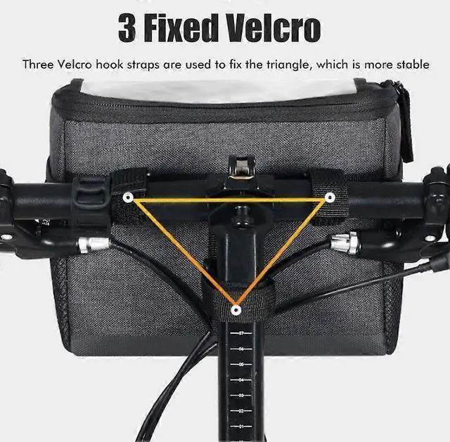 Alt view image 2 of 5 - Ecocleanpath 4.5L Bike Handlebar Bag with Thermal Insulation & Touch Screen - Waterproof Cycling Phone Pack (Black)