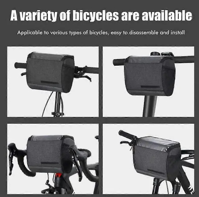 Alt view image 3 of 5 - Ecocleanpath 4.5L Bike Handlebar Bag with Thermal Insulation & Touch Screen - Waterproof Cycling Phone Pack (Black)