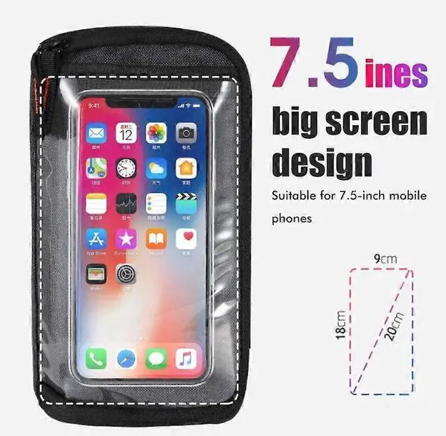 Alt view image 4 of 5 - Ecocleanpath 4.5L Bike Handlebar Bag with Thermal Insulation & Touch Screen - Waterproof Cycling Phone Pack (Black)