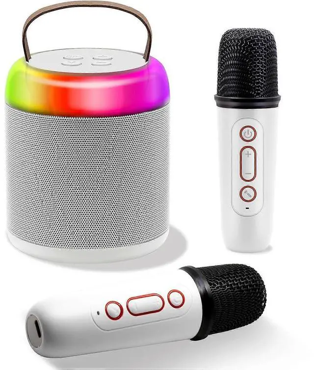 Main image of Ecocleanpath Portable Karaoke Machine with 2 Wireless Mics, Bluetooth Speaker for Kids & Adults, Birthday Gift (White)