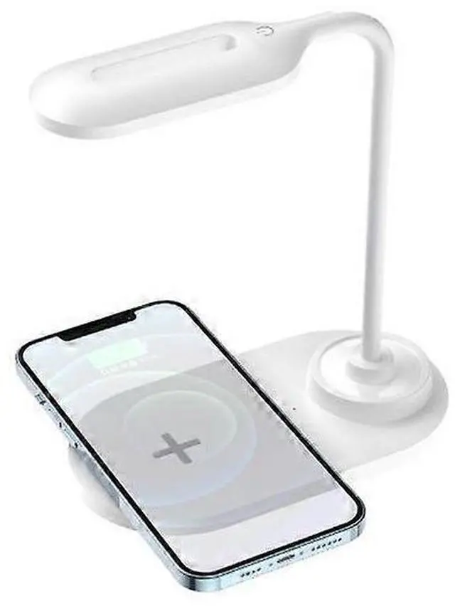 Alt view image 5 of 5 - Ecocleanpath Wireless Charging LED Desk Lamp, 3-Level Dimmable Eye Protection Light for Home Office & Dorm (White)