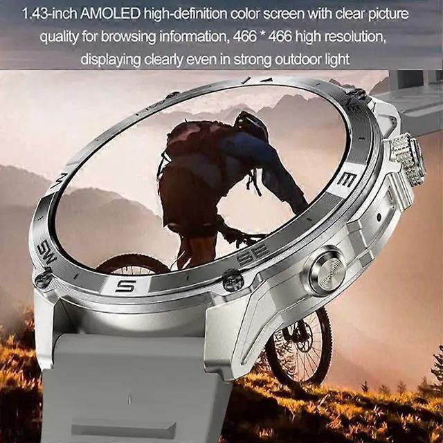 Alt view image 2 of 5 - Ecocleanpath Smartwatch with Heart Rate, GPS, Bluetooth Calling, 1.43" AMOLED, 60+ Sports Modes (Grey)