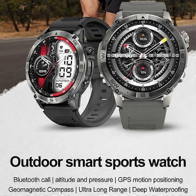 Alt view image 4 of 5 - Ecocleanpath Smartwatch with Heart Rate, GPS, Bluetooth Calling, 1.43" AMOLED, 60+ Sports Modes (Grey)