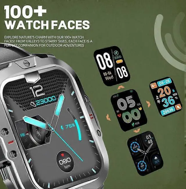 Alt view image 5 of 5 - Ecocleanpath Smartwatch with Bluetooth Calling, 100 Sports Modes, Heart Rate & Blood Oxygen Monitor, Waterproof (Green)