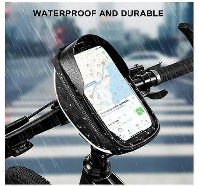 Alt view image 2 of 5 - Ecocleanpath Waterproof Bike Frame Bag with Touchscreen Visor, Large Capacity Storage for Cycling Essentials (Black)