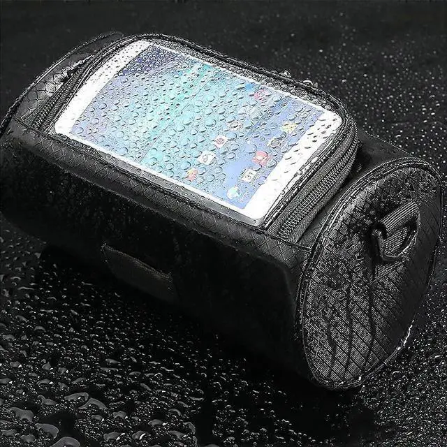 Alt view image 2 of 5 - Ecocleanpath Waterproof Bike Handlebar Bag with Phone Holder & Shoulder Strap, Large Capacity for Cycling