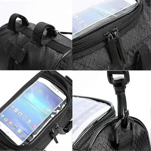 Alt view image 3 of 5 - Ecocleanpath Waterproof Bike Handlebar Bag with Phone Holder & Shoulder Strap, Large Capacity for Cycling
