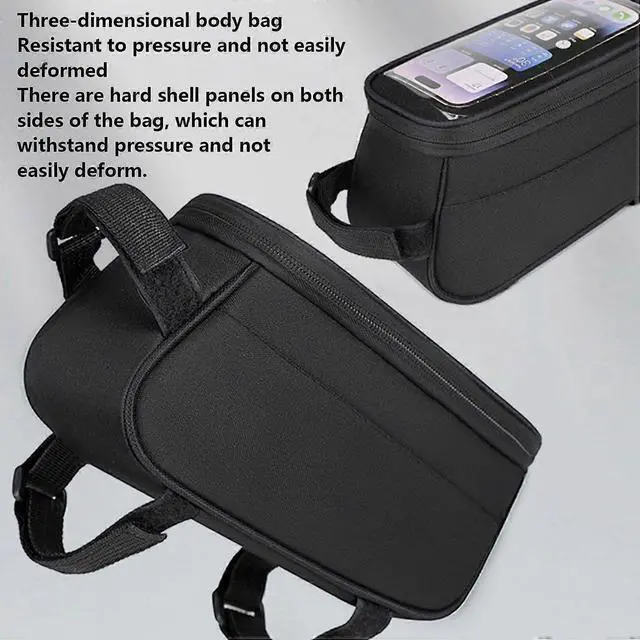 Alt view image 3 of 5 - Ecocleanpath Waterproof Bike Phone Bag with Touch Screen - 1L Top Tube Frame Pouch for Mountain & Road Bikes