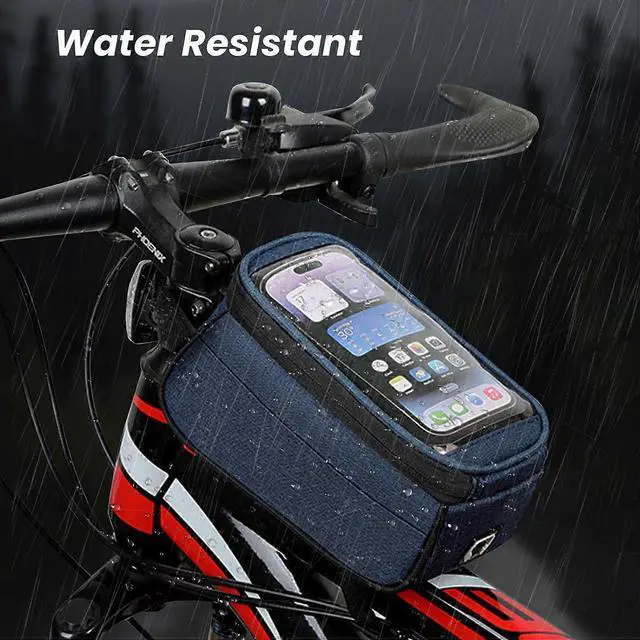 Alt view image 2 of 5 - Ecocleanpath Waterproof Bike Phone Frame Bag | Touchscreen Access, Large Storage, Knee-Friendly Design for Mountain/Road Bicycles