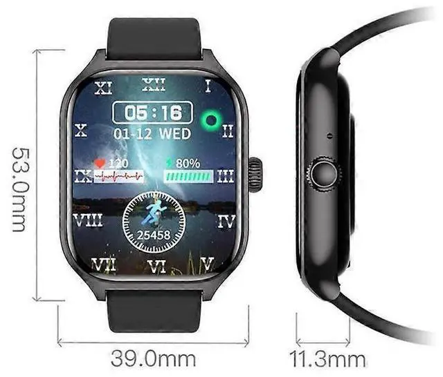 Alt view image 2 of 5 - Ecocleanpath Smartwatch with Heart Rate, Blood Oxygen, BP Monitor, Bluetooth Calling, 2.01" Display, 19 Sports Modes