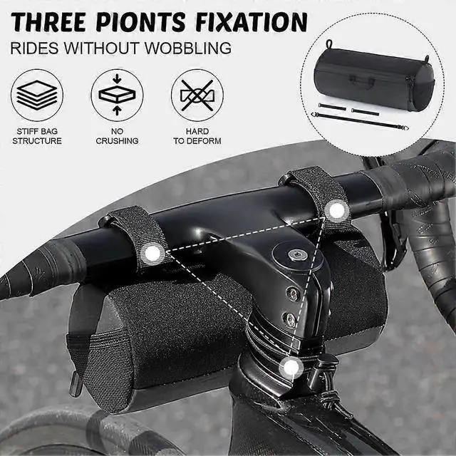 Alt view image 2 of 5 - Ecocleanpath 1L Bike Handlebar Bag with Shoulder Strap & Reflective Area for Mountain/Road/E-Bikes