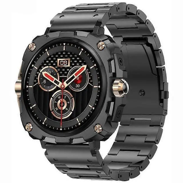 Main image of Ecocleanpath Men's Rugged Smartwatch with AMOLED Display, Heart Rate Monitor & 123 Sports Modes, Waterproof Black