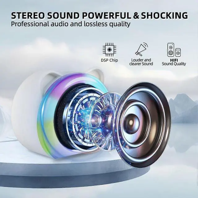 Alt view image 2 of 5 - Ecocleanpath Portable Kids Karaoke Machine with 2 Wireless Mics, Bluetooth Speaker Toy with Lights for Ages 3-12 (White)