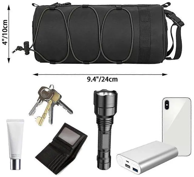 Alt view image 2 of 5 - Ecocleanpath 2.5L Waterproof Bike Handlebar Bag with Shoulder Strap, PU Oxford Frame Pouch for Cycling Essentials (Black)