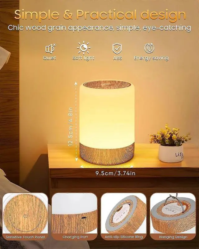 Alt view image 5 of 5 - Ecocleanpath Smart Touch Night Light for Kids - Dimmable RGB LED, USB Rechargeable & Portable Bedside Lamp