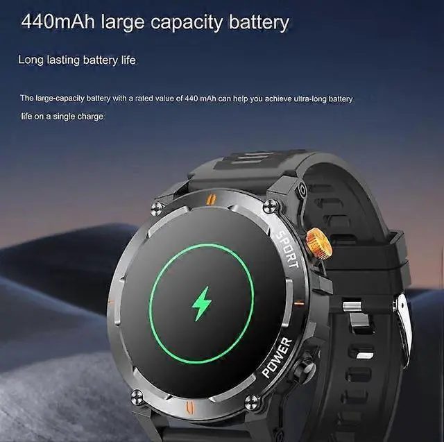 Alt view image 5 of 5 - Ecocleanpath Smartwatch with Flashlight & Bluetooth Calling, 1.52" HD Display, Heart Rate Monitor, Outdoor Sports (Brown)