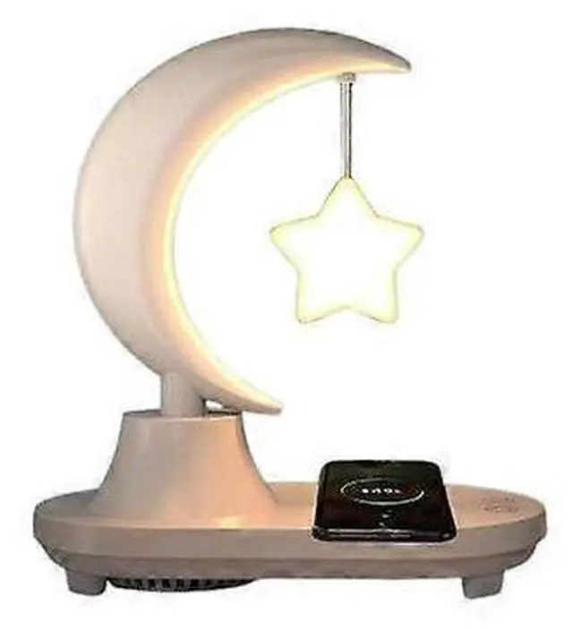 Main image of Ecocleanpath White 3-in-1 LED Night Light with Bluetooth Speaker & Wireless Charging | Multi-Color Mood Lighting