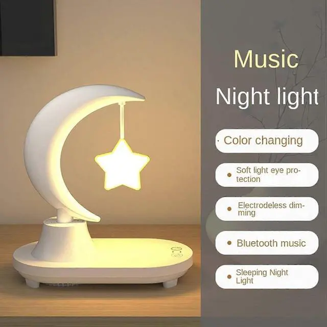 Alt view image 4 of 5 - Ecocleanpath White 3-in-1 LED Night Light with Bluetooth Speaker & Wireless Charging | Multi-Color Mood Lighting
