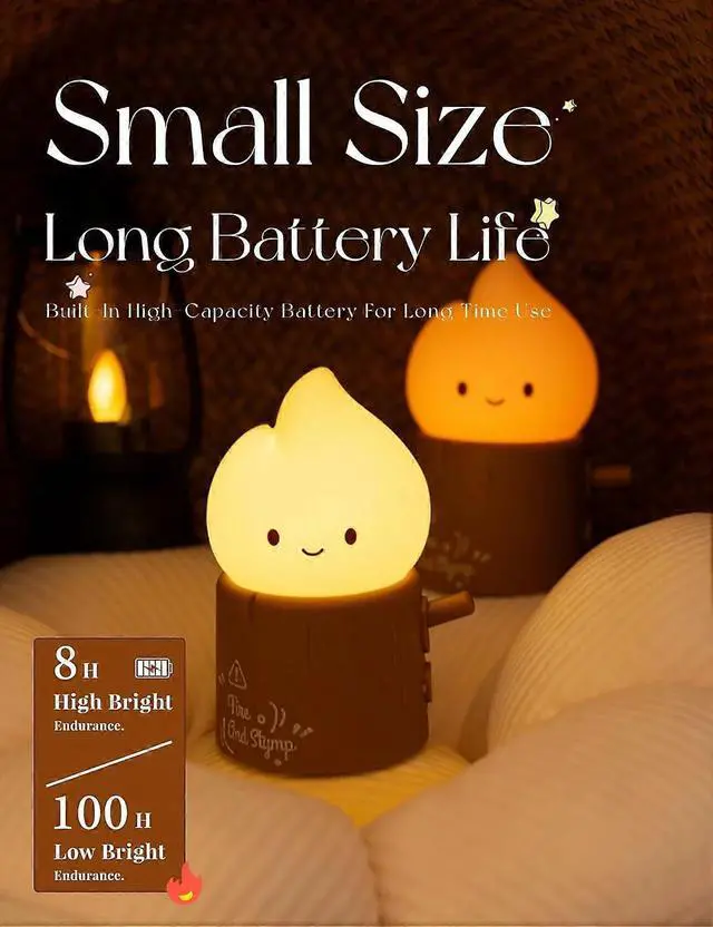 Alt view image 2 of 5 - Ecocleanpath Rechargeable Flameless Candle Lamp - Cute Brown LED Night Light with Stepless Dimming & Timer