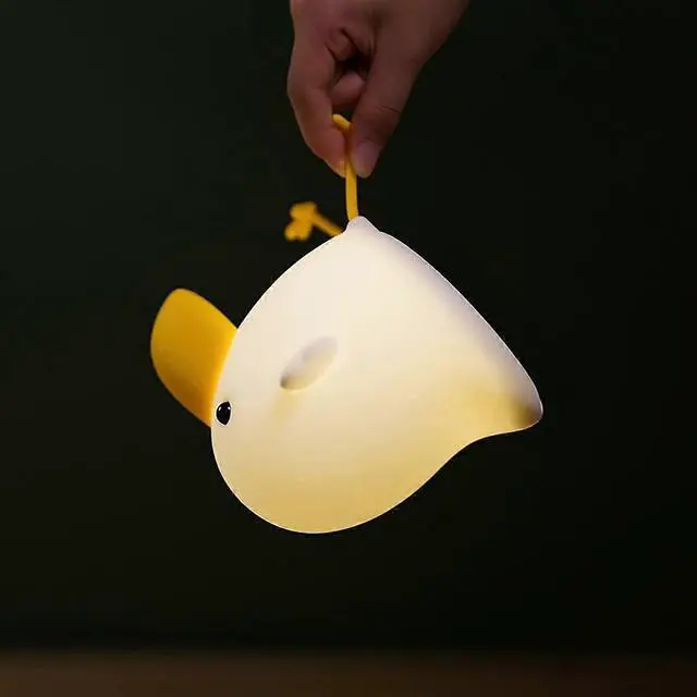 Alt view image 5 of 5 - Ecocleanpath Cute Silicone Bird Night Light for Kids - 7 Colors, USB Rechargeable Nursery Lamp (White)