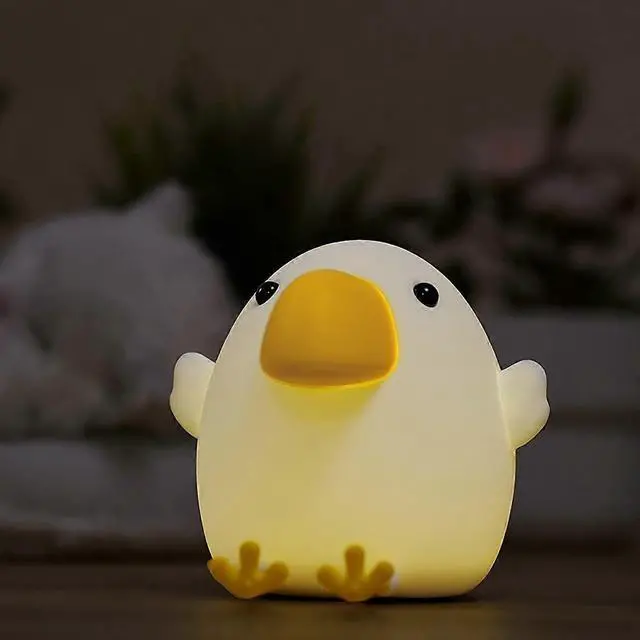 Alt view image 4 of 5 - Ecocleanpath Cute Silicone Bird Night Light for Kids - 7 Colors, USB Rechargeable Nursery Lamp (White)