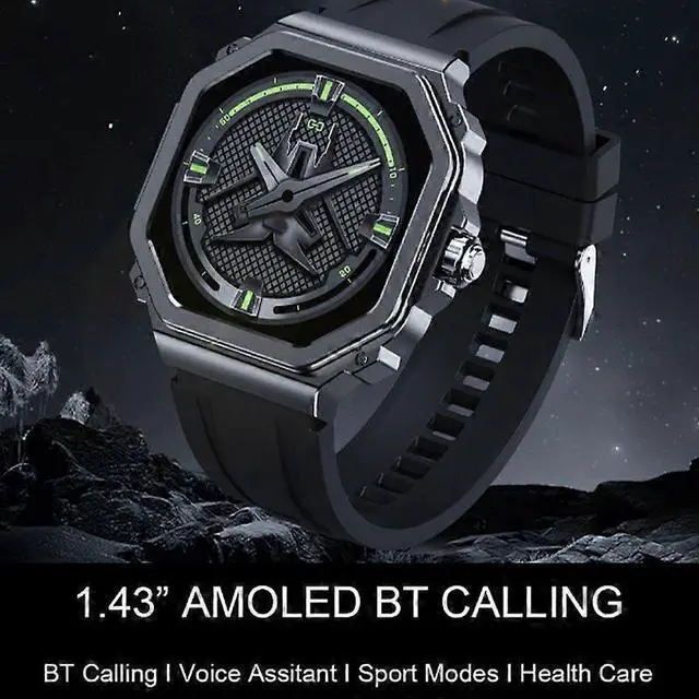Alt view image 2 of 5 - Ecocleanpath T63 Smart Watch 1.43" AMOLED, Bluetooth Calls, Heart Rate & Blood Oxygen Monitor, Multi-Sport Modes (Grey)