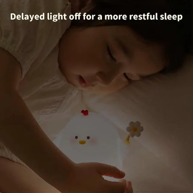 Alt view image 5 of 5 - Ecocleanpath Rechargeable Animal Silicone Night Light for Kids - Dimmable LED Bedside Lamp (White)