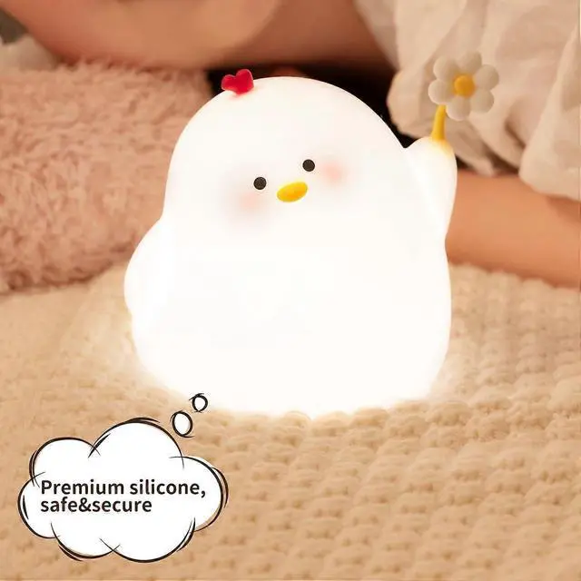 Alt view image 4 of 5 - Ecocleanpath Rechargeable Animal Silicone Night Light for Kids - Dimmable LED Bedside Lamp (White)