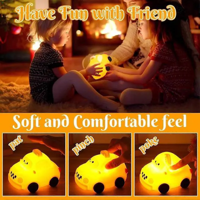 Alt view image 5 of 5 - Ecocleanpath Rechargeable Car Night Light for Kids - 3-Level Dimmable LED, Soft Touch, Yellow