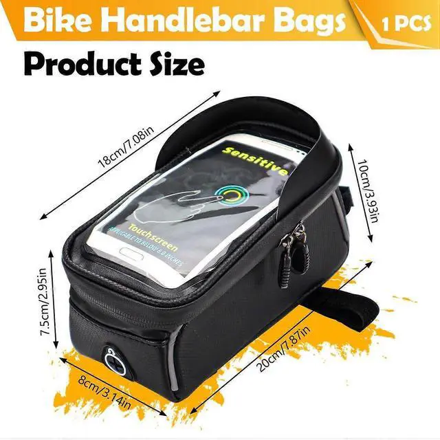 Alt view image 2 of 5 - Ecocleanpath Waterproof Bike Phone Bag with Touch Screen | Front Frame & Top Tube Mount | Reflective Cycling Pouch