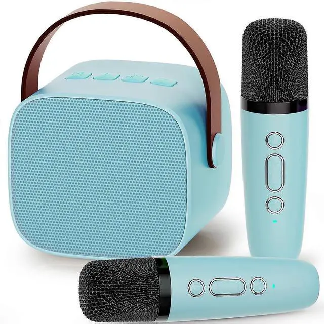 Main image of Ecocleanpath Blue Kids Mini Karaoke Machine with Wireless Microphone | Bluetooth Speaker & Gift for Ages 4-12